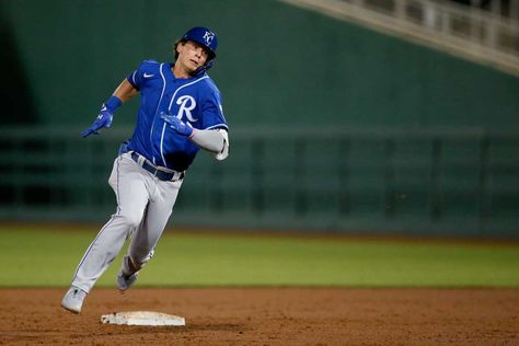 The Royals' Farm System Has Performed in Spring Training. The Kansas City Royals' young talent has experienced a good spring training, and those players will look to keep the good times rolling moving forward. Hot Baseball Players, Kansas City Royals Baseball, Royals Baseball, The Outfield, Spring Training, Minnesota Twins, Kansas City Royals, Toronto Blue Jays, Baltimore Orioles