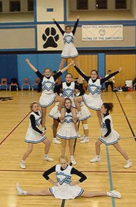 Easy Cheerleading Stunts, Cheer Chants, Peewee Cheer, Cheer Pyramids, Cheer Moves, Cool Cheer Stunts, Cheerleading Stunts, Cheerleading Pyramids, Cheerleading Ideas