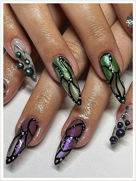 Winter Nails Manicures - Find thousands of brands and great products, all catered for the modern shopper like YOU. Check It Out Now! Fairy Nails Acrylic, Dragon Nails, Halloween Acrylic, Aurora Nails, Halloween Acrylic Nails, Fantasy Nails, Gothic Nails, Winter Nails Acrylic, Goth Nails