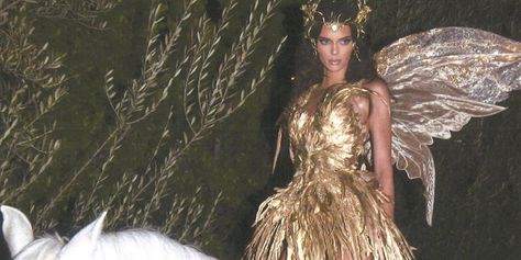 Kendall Jenner’s 24th Birthday Bash Doubled As a Model-Filled Halloween Party Ever | W Magazine | Women's Fashion & Celebrity News Costumes For 3 People, Kendall Jenner Halloween, Forest Fairy Costume, Custom Halloween Costumes, 3 People Costumes, Fairy Tale Costumes, New Halloween Costumes, Fairy Halloween Costumes, Diy Halloween Costumes For Women