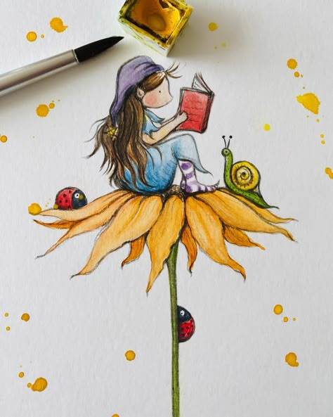 The Magic of Fairytales #watercolour #pixie #watercolourart #illustration #watercolourillustration #fairy #fairytale #floral #floralart #watercolourflowers #watercolourflorals #orangeflowers #ladybird #thesketchydormouse #fairycore #fairycoreaesthetic #artforchildren #fairyart #fairyartist #picturebookart #storybookart #kidslitart #illustrationforkids #illustrationforchildren #kidsillustration #illustrations #illustrator #illustrationartists #illustrationartistsofinstagram #illustrationartist Whimsical Illustration Doodles, Whimsical Watercolor Paintings, Watercolour Fairies, Fairytale Art Illustration, Whimsical Art Illustrations, Wonder Illustration, Watercolour Fairy, Fairytale Drawings, Illustration Fairytale