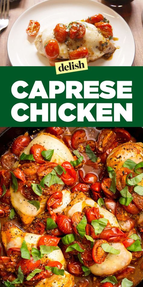 BRB, making this every week from now until forever. Get the recipe on Delish.com. Chicken Caprese, Caprese Chicken, Sweet Tart, Delish Recipes, Cheesy Chicken, Cooking Recipe, Oven Recipes, Poultry Recipes, Pheasant