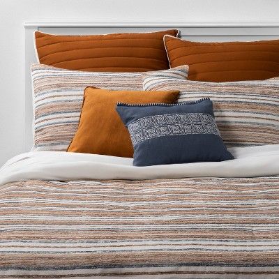 Read reviews and buy 8pc Clarksburg Comforter Set - Threshold™ at Target. Choose from contactless Same Day Delivery, Drive Up and more. Mustard Bedding, Blue Bedding Sets, Comforter Bedding, Bedroom Orange, Comforter Bedding Sets, King Comforter Sets, Queen Comforter Sets, Print Comforter, Queen Bedding Sets