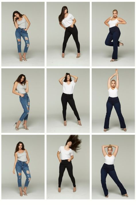 Plus Size Jeans, Stripes, and Sequins - Alexa Webb Dawn Photoshoot, Plus Size Photography, How To Pose For Pictures, Plus Size Posing, Body References, Petite Curvy, Fashion Model Poses, Model Pose, Photography Posing Guide