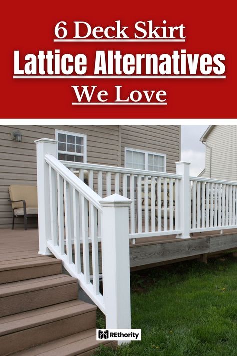 6 Deck Skirt Lattice Alternatives We Love Lattice Alternatives Under Decks, Deck Lattice, Deck Skirt, Deck Alternatives, Lattice Deck, Under Deck Storage, Trek Deck, Plastic Lattice, Maintenance Free Deck