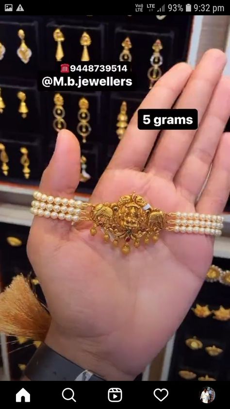 40 Grams Gold Bangles, 3 Grams Gold Necklace, Gold Necklace With Grams, Pearl Choker Necklace Indian Gold, 15 Grams Gold Necklace Design, 5 Grams Gold Necklace, Chokar Design Jewelry In Gold, 5 Grams Gold Earrings, 10grams Gold Necklace Designs