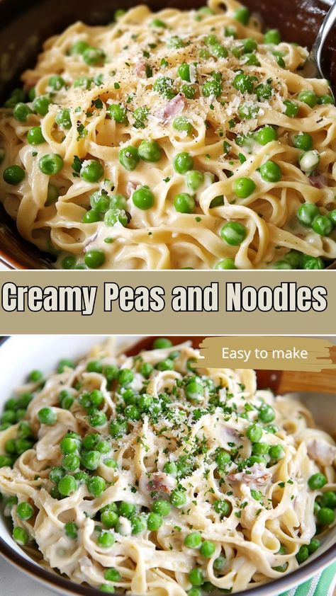 Deliciously Creamy Peas and Noodles Recipe – Quick & Easy! Noodles And Gravy Recipe, Creamy Skillet Noodles With Peas, Egg Noodles Dishes Vegetarian, Spaghetti With Peas Recipes, Creamy Peas And Noodles 12 Tomatoes, Peas And Noodles, Creamy Peas And Noodles, Buttered Egg Noodles Recipes, Egg Noodles Recipes Easy