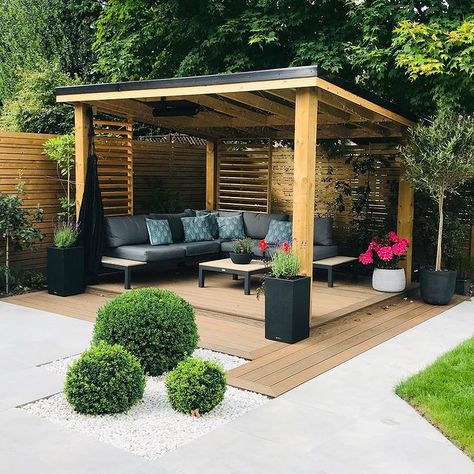 All Posts • Instagram Corner Gazebo, Comfy Corner, Tiny Garden, Wooden Gazebo, Back Garden Design, Corner Garden, Patio Garden Design, Garden Plans, Back Porch Ideas