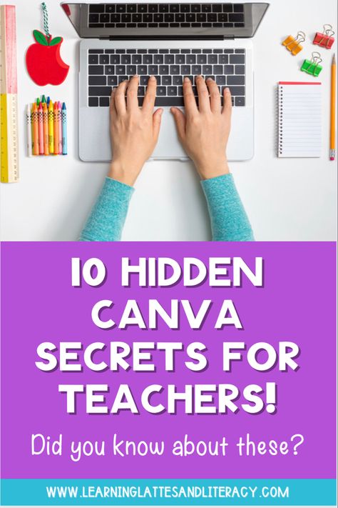 A blog post with Canva tips for teachers Canva Secrets, Design Classroom, Canva Hacks, Classroom Hacks, Teacher Freebies, Teacher Tech, Business Model Canvas, Projects Design, Classroom Board