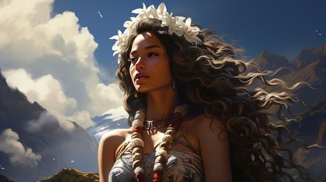 Poliahu: The Enchanting Snow Goddess of Hawaii - Old World Gods Hawaii Mythology, Hawaiian Gods, Snow Goddess, Ice Goddess, Hawaiian Mythology, Hawaiian Goddess, Mauna Loa, Snow Theme, Mauna Kea