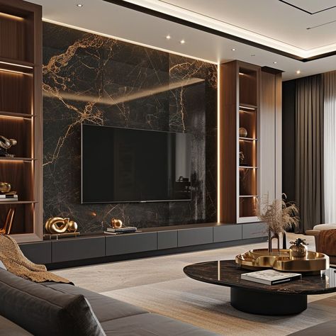 Luxurious Tv Wall, Contemporary Tv Wall, Tv Cabinet Wall, Tv Wall Design Luxury, Tv Wall Units, Luxury Tv Wall, Modern Tv Room, Interactive Displays, Tv Wall Cabinets