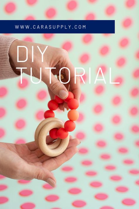 How To Make Teething Rings, Diy Silicone Teether Tutorial, Teething Rings Diy, Diy Silicone Teether, Silicone Bead Teethers, Diy Teething Toys, Diy Teething Ring, Silicone Crafts, Best Teething Toys