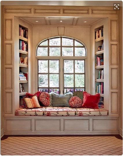 Window Bench Seat, Window Seat Design, Home Library Rooms, Bedroom Seating Area, Corner Seating, Storage Bench Seating, Window Benches, Home Library Design, Bedroom Seating