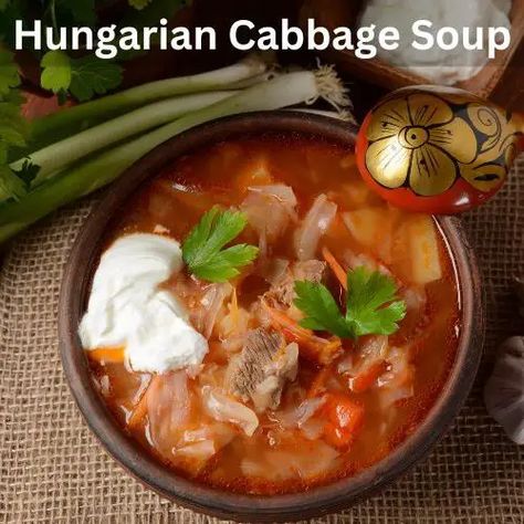 Hungarian Cabbage, Sweet And Sour Cabbage, Cabbage Soup Recipe, Sour Cabbage, Hungarian Food, Bread Soup, Pork And Cabbage, Kielbasa Sausage, Hot Sausage