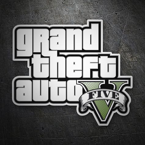 Pegatinas: Grand theft auto V #coche #pegatina #sticker Gta V Five, Gta 5 Mobile, Grand Theft Auto Artwork, Type Logo, Band Stickers, Game Logo, New Sticker, Gta 5, Grand Theft Auto