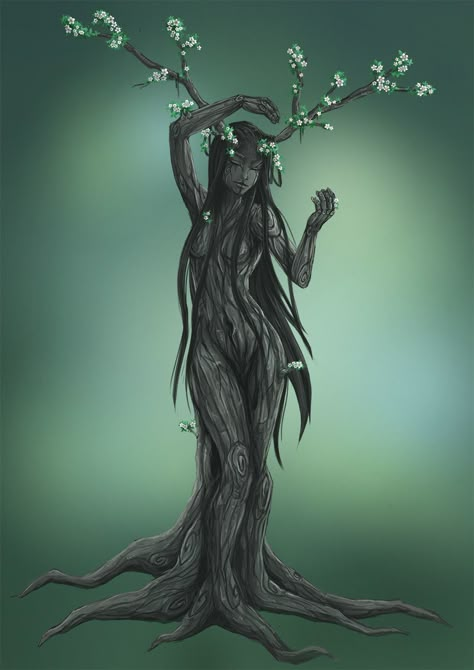 ArtStation - Dryad Fey Dnd, Fae Creatures, Fae Realm, Tree People, Tree Woman, Dnd Monsters, Mythical Creatures Art, Arte Fantasy, Fantasy Inspiration