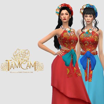 Vietnamese Traditional clothes (Ao Yem) | HoangLapSims on Patreon Sims 4 Indian Cc Patreon, Sims 4 Vietnamese Cc, Filipino Sims 4 Cc, Sims 4 Pocahontas Cc, Sims 4 Chinese Empress Cc, Thailand Costume, The Sims, Traditional Outfits, Sims 4