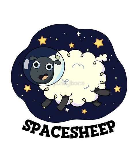 Space Puns, Sheep Puns, Sheep Funny, Fun Puns, Sheep Cute, Funny Astronaut, Sheep Logo, Sheep Illustration, Cute Astronaut