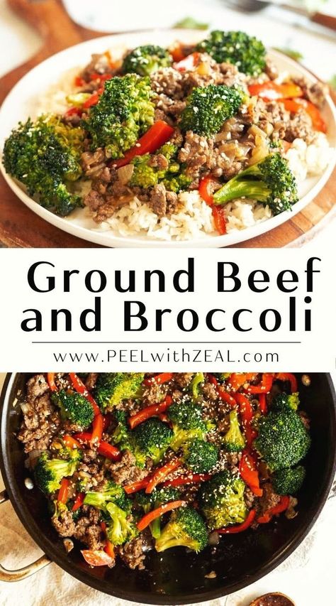 An easy and delicious ground beef and broccoli stir fry recipe! It's made with fresh broccoli, savory ground beef, and a delicious Asian-inspired sauce, this dish is a perfect choice for a quick weeknight meal.  Perfect for a ground beef dinner recipe that the whole family will love! Honey Garlic Ground Beef, Ground Beef Stir Fry, Beef And Broccoli Recipe, Ground Beef And Broccoli, Ground Recipes, Broccoli Dishes, Beef Broccoli, Healthy Ground Beef, Easy Ground Beef