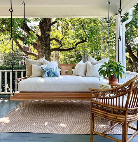 Our Double Happiness Hanging Porch Bed is the perfect place to unwind and enjoy the longest day of the year.  Happy Summer Solstice!
.
.
.
#redeggfurniture #summer #summersolstice #hangingporchbed #porchbed #porch #southernporch #interiordesign #interiordesigner Hanging Bed Porch, Hanging Porch Bed, Egg Furniture, Costal Bedroom, Porch Bed, Longest Day Of The Year, Southern Porches, Porch Swing Bed, The Longest Day