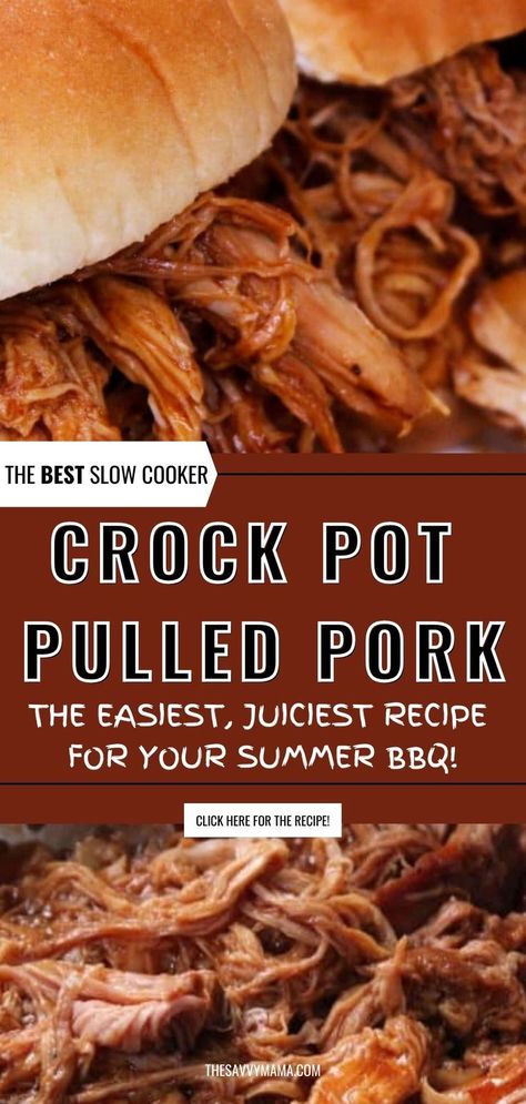 Discover the ultimate crock pot pulled pork recipe, perfect for your summer BBQ! This easy slow cooker dish delivers tender, flavorful pork with a rich BBQ taste that's sure to be a hit at any gathering. Whether you're hosting a backyard bash or looking for a simple weeknight meal, this pulled pork recipe is your go-to. Just let the slow cooker work its magic and enjoy delicious, effortless BBQ pulled pork every time!cipe today and make your meals unforgettable! Pulled Pork Crock Pot Recipes Bbq, Leftover Smoked Pork, Crockpot Nachos, Ninja Crockpot, Pulled Pork Dip, Pork Dip, Pork Bbq Sauce, Tenderloin Crockpot, Pulled Pork Crock