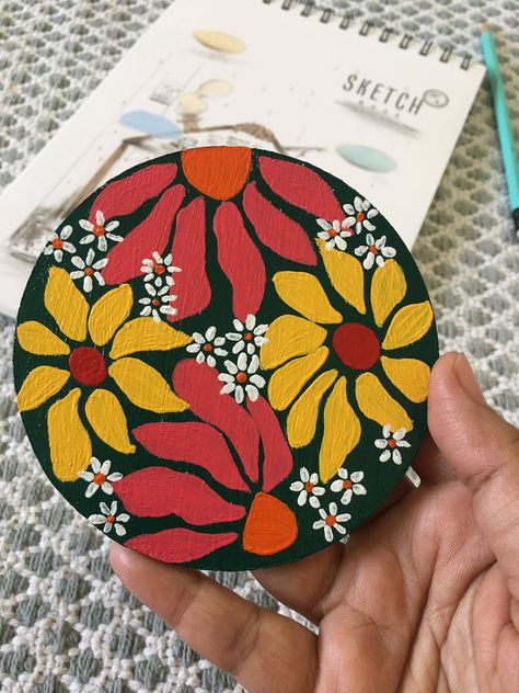 The Ultimate Guide to Crafting Beautiful Air Dry Clay Coasters Coasters Diy Wooden Painted, Painted Wood Design, Diy Coaster Painting, Coaster Art Diy, Diy Coaster Designs, Diy Coaster Designs Ideas, Painted Cork Coasters, Cute Coasters Painting, Coaster Art Paint