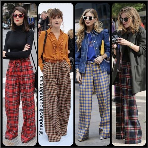 Edgy Office Fashion, Plaid Pants Outfit, Tartan Pants, Look Retro, Design Moda, Plaid Pants, Look Vintage, Mode Inspiration, Street Style Outfit