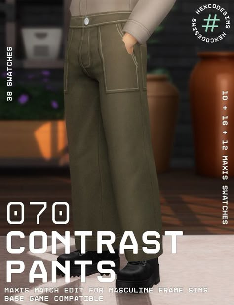 S4cc Male, Sims Cc Mm, Sims Clothing Cc, Male Sims 4 Cc, Sims 4 Store, Contrast Pants, Male Sims, Sims 4 Cas Cc, Free Sims 4