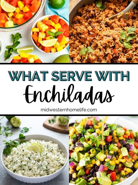 Enchilada Party Ideas, Enchilada Casserole Side Dishes, Salad To Serve With Enchiladas, Mexican Side Salad Recipes, Vegetable Side Dishes For Mexican Food, Healthy Mexican Side Dishes Veggies, Veggie Side For Enchiladas, Enchiladas Dinner Sides, Enchilada Dinner Party