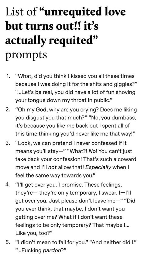 Writing Prompts Romance Cute, Fanfiction Plot Ideas, Oblivious In Love Prompts, Love Story Writing Tips, Steamy Writing Tips, Oc Romance Prompts, Crush Prompts Otp, Writing Prompts Fanfiction, Romance Plots Writing Prompts