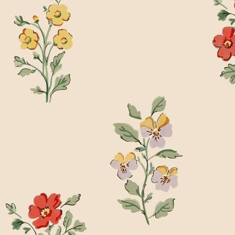 Joy of Print on Instagram: "Painting up gentle florals in the studio today, inspired by another botanical archive reference 🌷" Floral Surface Pattern Design, Floral Painting Wallpaper, Wildflower Illustration, Botanical Flowers Print, Botanical Floral Prints, Flower Print Pattern, Instagram Painting, Vintage Floral Pattern, Floral Prints Pattern