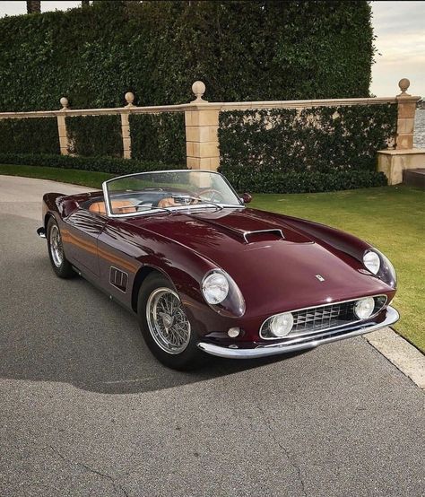 Maroon Porsche, Ferrari Vintage, Red Core, Old Vintage Cars, Islamic Nasheed, Mercedes Sl, Ferrari 250, Euro Cars, Ferrari F40