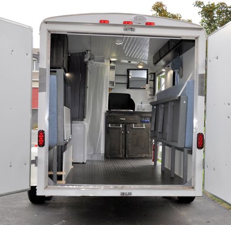 Enclosed Utility Trailers, Converted Cargo Trailer, Utility Trailer Camper, Trailer Camper Conversion, Enclosed Trailer Camper, Cargo Trailer Camper Conversion, Toy Hauler Camper, Music Furniture, Mini Wardrobe