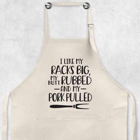 I Like Big Racks My Meat Rubbed and My Pork Pulled Apron, Men's Funny BBQ Apron, Cooking Apron, Funny Apron, Gift for Husband, Gift for Cook Diy Aprons, Funny Aprons For Men, Kitchen Sayings, Pork Pulled, Macrame Wall Hanging Decor, Apron Funny, Wall Art Macrame, Funny Apron, Meat Rubs