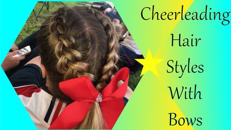 Discover the latest trends in cheerleader hairdos! 👧 Perfect for all skill levels - from beginners to advanced cheerleaders. 💇‍♀️ Easy-to-follow instructions for creating the most captivating hairstyles. 💄 Add a touch of glamour with our tips for makeup that complements your look. 📈 Stay ahead of the curve with these top trending cheerleading hair and beauty techniques! High School Cheer Hairstyles, Hair Styles For Cheer, Cheer Hair Ideas, Cute Cheer Hairstyles With Bow, Cheer Competition Hair, Cheer Hairstyles With Bows, Cheerleader Hairstyles, Cute Cheer Hairstyles, Easy Cheers