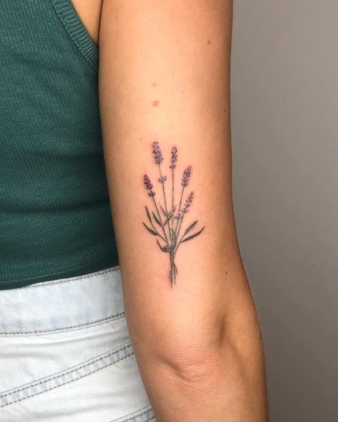 101 Amazing Lavender Tattoo Designs You Will Love! | Outsons | Men's Fashion Tips And Style Guide For 2020 Lavender Tattoo Color, Lavender Plant Tattoo, Aiden Tattoo, Tyler Tattoo, Lavender Tattoos, Purple Flower Tattoos, Scottish Tattoo, Tattoo Ideas For Guys, Plant Tattoos