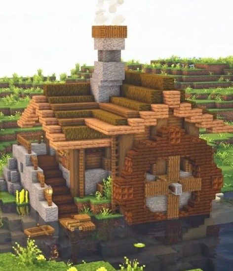 Minecraft Dock House Ideas, River Minecraft House, Minecraft Medieval Dock Ideas, Fishing Docks Minecraft, Minecraft Fisherman House Interior, Fishing Town Minecraft, Minecraft Docks Medieval, Fishing Pier Minecraft, Fish House Minecraft