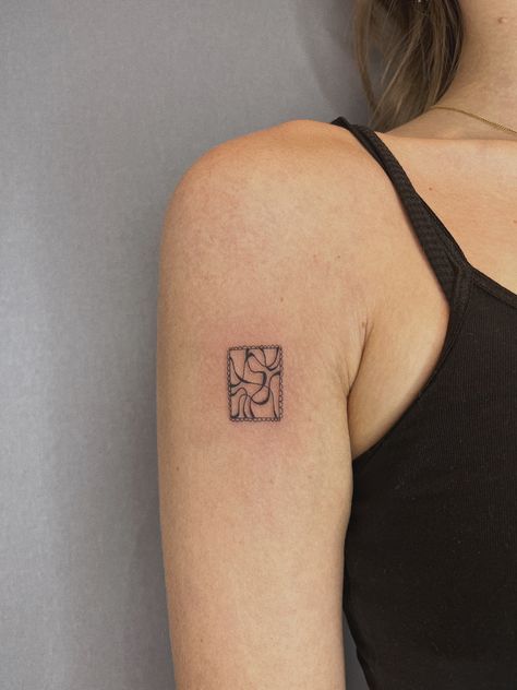 Archive Tattoo Ideas, Abstract Minimalist Tattoo, Square Tattoo Placement, Square Tattoo Frame, Small Abstract Tattoo, Grid Tattoo, Square Tattoos, Rectangle Tattoo, Block Tattoo