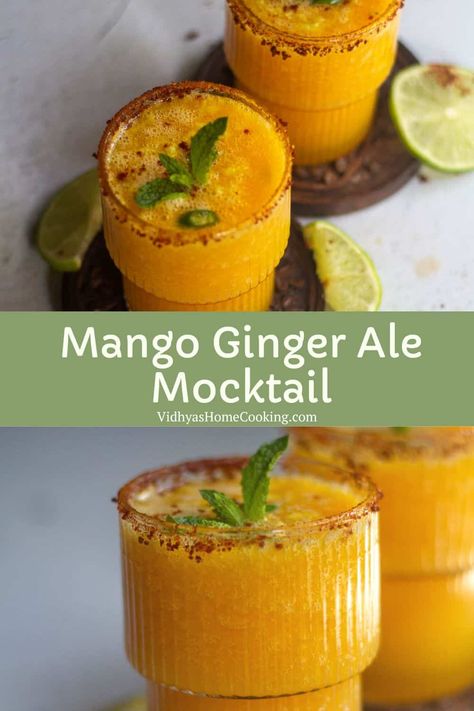 Fresco, Drinks With Ginger Ale Non Alcoholic, Mango Mocktail Recipe, Spicy Mocktail Recipe, Indian Mocktail Recipe, Ginger Ale Mocktail Recipe, Summer Mocktail Recipe, Mango Mocktail, Ginger Mocktail