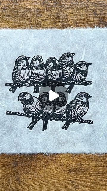 Sparrow Linocut, Linocut Prints Ideas, Printmaking Tools, Scratch Board Art, Plant Dyeing, Lino Cut Ideas, Heart With Eyes, Woodcut Printing, Woodcut Illustration