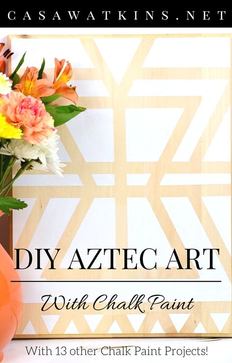 Aztec Paintings, Aztec Wall Art, Aztec Decor, Mayan Symbols, Santa Isabel, Diy Wall Painting, Using Chalk Paint, Chalk Paint Projects, Western Paintings