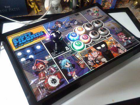 Deluxe Scott Pilgrim Arcade Stick by AnomalyArcadeSticks.deviantart.com on @DeviantArt Arcade Joystick, Arcade Stick, Pc Support, Arcade Cabinet, Stick Art, Arcade Machine, Flight Simulator, Scott Pilgrim, Game Room Decor