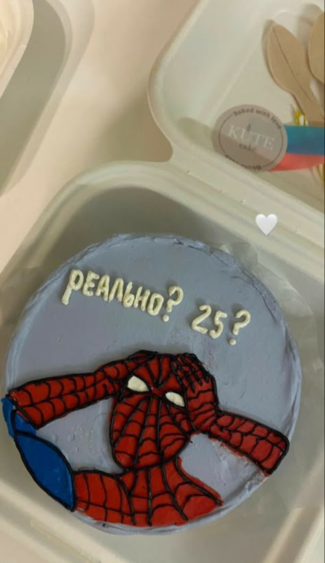 Spiderman Birthday Cake Aesthetic, Spiderman Bento Cake, Cake Asethic, Bento Cake For Boyfriend, Birthday Cake For Brother, Cake Designs For Kids, Cake For Boyfriend, Fruity Cake, Funny Birthday Cakes