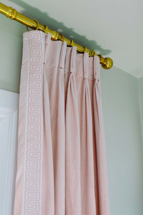 Diy Curtain Trim, Add Trim To Curtains, Diy French Pleat Curtains, Curtain With Trim, Velvet Trim Curtains, Trim Tape Curtains, How To Add Tape Trim To Curtains, Curtains With Tape Trim, Curtains With Trim