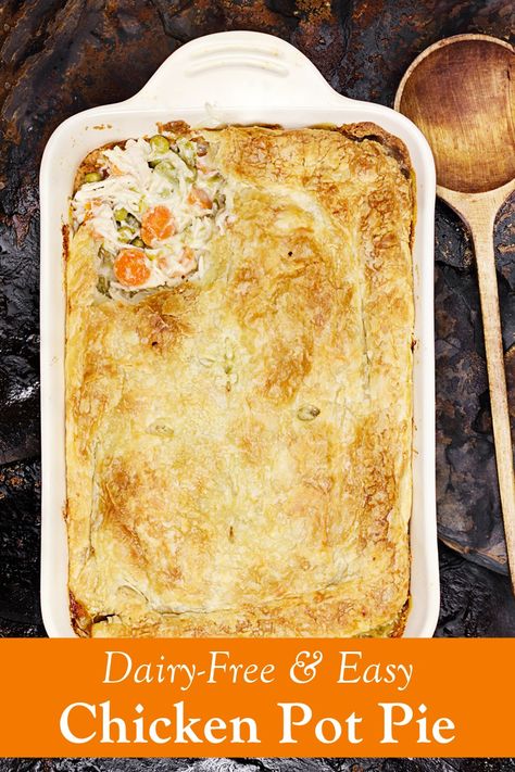 Dairy Free Chicken Pot Pie, Dairy Free Cooking, Dairy Free Recipes Dinner, Chicken Pot Pie Recipe, Pot Pie Recipe, Dairy Free Dinner, Easy Chicken Pot Pie, Chicken Pie, Pot Pies Recipes