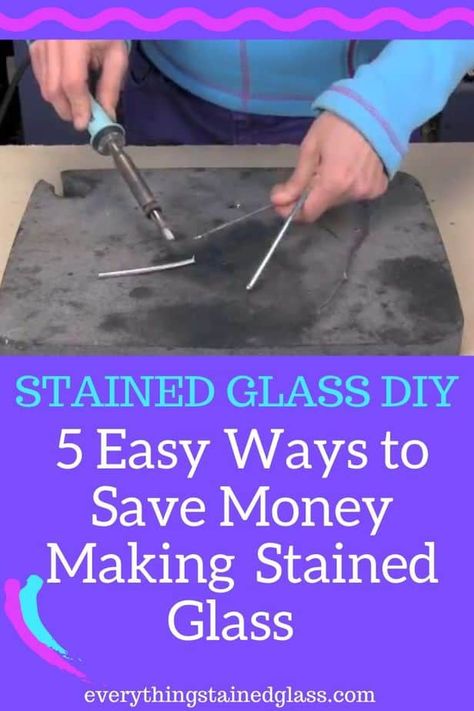 These 5 stained glass diy tips are really easy to use and the best thing about them is they leave you more $$ for beautiful glass for your stained glass projects. #stainedglassdiy #everythingstainedglass #stainedglassmaking Diy Stainglass How To Make, How To Stained Glass Diy, How To Make Stained Glass Art Diy, Stainglass Diy, How To Do Stained Glass Diy, Easy Stained Glass Projects, Stained Glass Patterns Beginner, Stained Glass For Beginners, Stained Glass Scraps