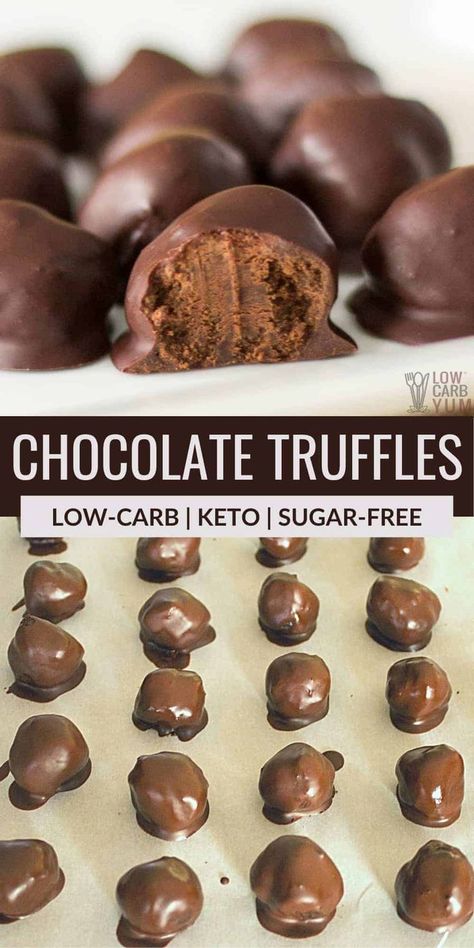 Healthy Chocolate Candy, Sugar Free Candy Recipes, Sugar Free Truffles, Truffles Candy, Low Carb Chocolate Mousse, Low Carb Chocolate Cake, Sugar Free Fudge, Low Carb Candy, Candy Alternatives