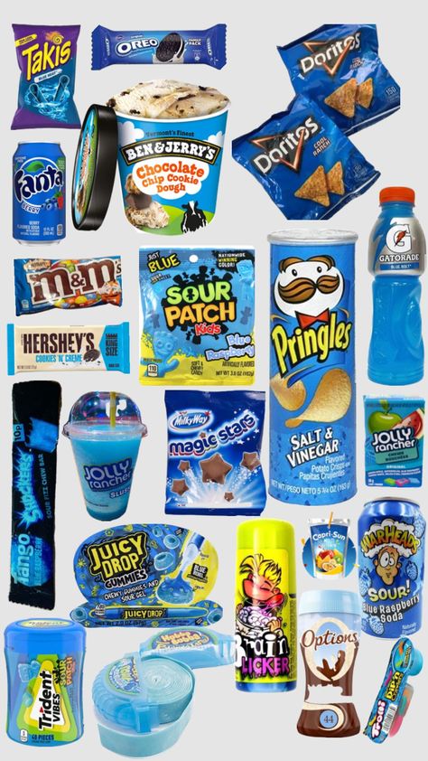 #myfirstshuffle Blue Party Foods, Blue Snacks, Sleepover Snacks, Sleepover Food, Color Party, Junk Food Snacks, Snack Board, Blue Food, Yummy Comfort Food