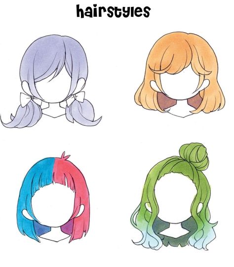 Art Style Hair, Adorable Drawings, Anime Hairstyles Male, Girl Hair Drawing, Preppy Hairstyles, Anime Hairstyles, Chibi Hair, Drawing Arts, Hair Vector