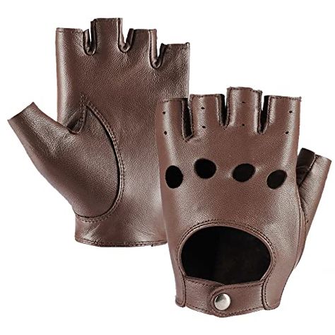 Fingerless Leather Gloves, Mushroom Costume, Leather Fingerless Gloves, Brown Leather Gloves, Captain America Costume, Leather Driving Gloves, Cold Weather Gloves, Driving Gloves, Motorcycle Gloves